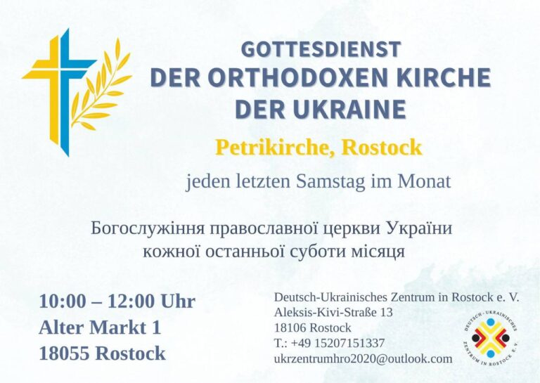 Gottesdienste der Orthodoxen Kirche der Ukraine in Rostock